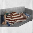 thumbnail image 6 of 4th of July Soft Flannel Fleece Throw Blanket, Abstract Diagonal Stripes with Stars Old Glory Themed Illustration, Cozy Plush for Indoor and Outdoor Use, 50" x 70", Beige Navy Blue Ruby, by Ambesonne, 6 of 6