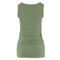 thumbnail image 3 of A2Y Women's Fitted Premium Fabric Side Ruched Sleeveless Top Light Olive XL, 3 of 5