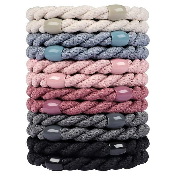 Coletero trenzado con forma de masa para mujer, con alta elasticidad, tipo diadema de goma.