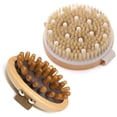 thumbnail image 1 of BoAn Juego de cepillos de ducha de 2 piezas – Cepillo de masaje de madera natural para piel seca, drenaje linfático y cuidado de la celulitis, cepillo corporal para exfoliación corporal y tratamiento, 1 of 5