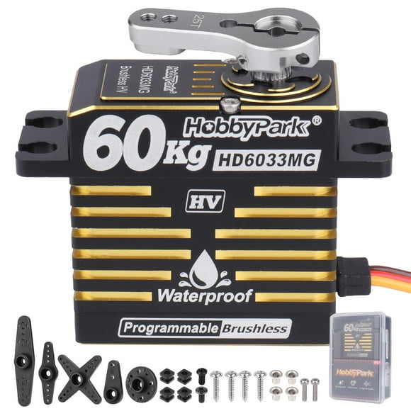 HobbyPark Waterproof 828oz 60KG High Torque Servo Brushless Motor 8.4V HV Servo Metal Gear Digital Servo Programmable for 1/8 1/10 1/12 RC Crawler RC Truck RC Car Buggy