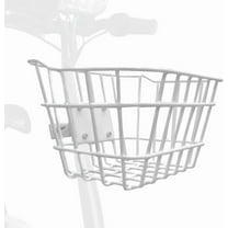 Small Front Scooter Basket with Fixed Holder for Bicycles – 2 Gallons, Rust-Resistant (White)