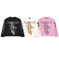 thumbnail image 2 of Nuevas camisetas con estampado de cruz gótica de otoño, camisetas con letras gráficas de grafiti, camisetas de manga larga para hombres y mujeres, moda retro, ropa Y2k de gran tamaño, 2 of 5