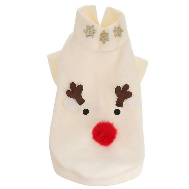 Ropa para perros Mascotas Patrón de alce Traje de Navidad Ropa de perro transpirable para mascotas Cachorro de perro Tamaño XL Blanco