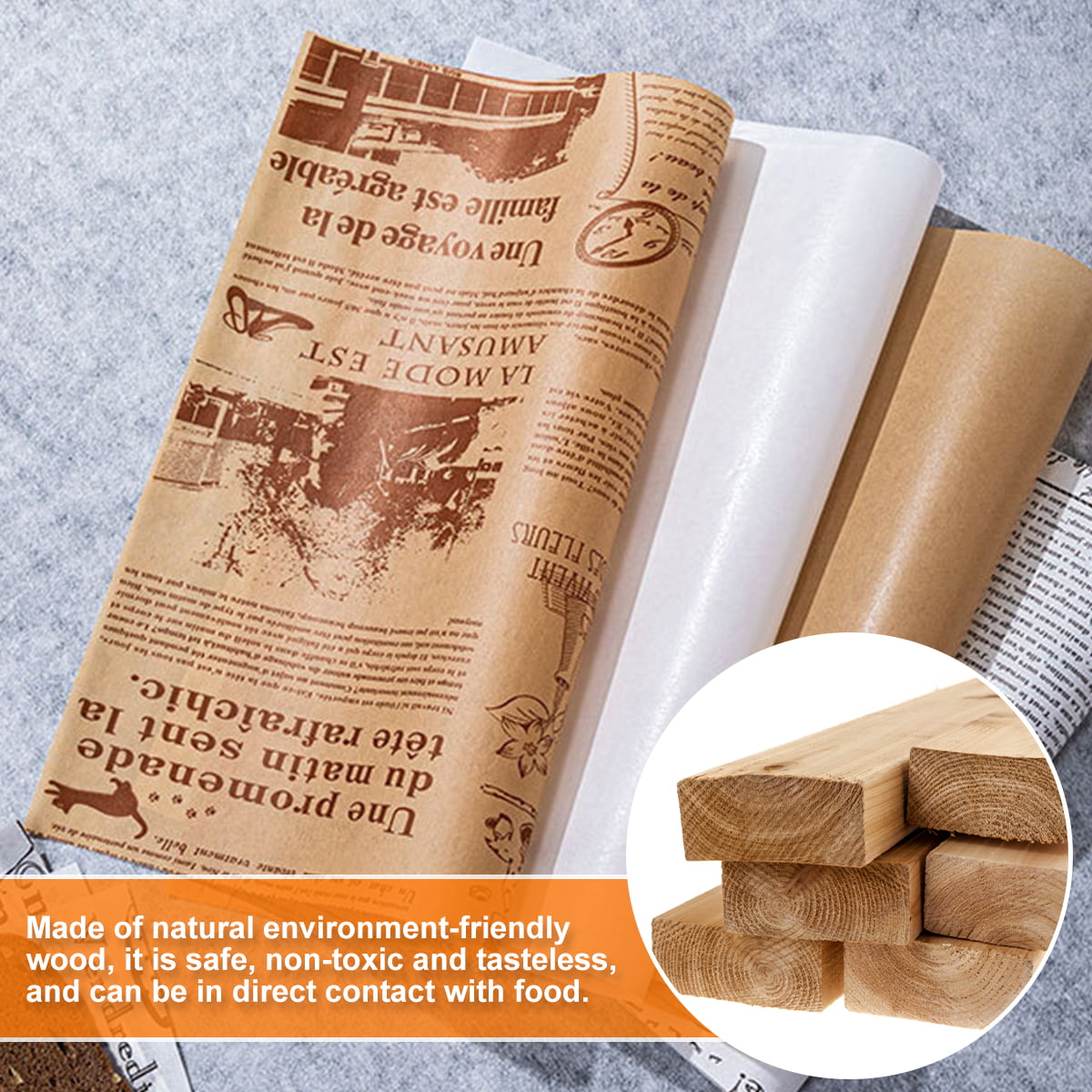Parchment Paper Baking Sheets Silicone Greaseproof Oil Paper Kaulus 8m  Brown English Paper Food Baking Kitchen，Dining & Bar 