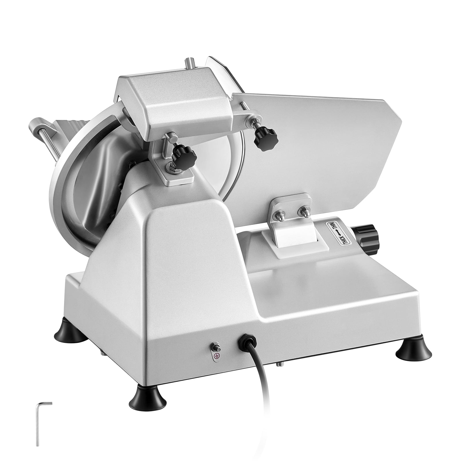 VEVOR Commercial Meat Slicer, 10 inch Electric Deli Food Slicer,180W Meat Cutter with a Premium 65Mn Blade,0-0.4 inch Adjustable Thickness,Food Slicer Machine for Meat Vegetables Hard Bread Cheese