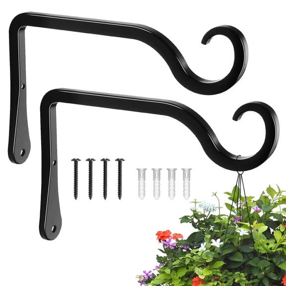 2PCS Plant Hangers, 6 Inch Wall Hooks, Metal Hanging Plant Hooks for Hummingbird Feeders, Bird Feeders, Planters, Lanterns, Wind Chimes