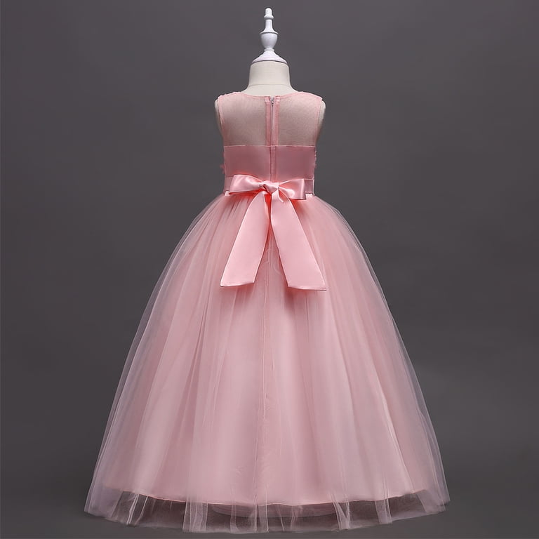 Godderr Little Girls Simple Formal Wedding Dress, Sleeveless Flower Girl  Birthday Ball Gown for Ages 4-16Y - Walmart.com