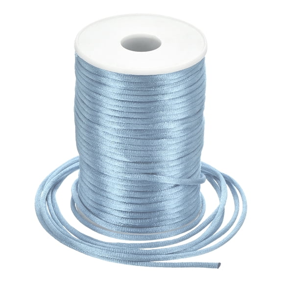 Uxcell Nylon Satin Cord 3mm, 55 Yard Nylon String for Bracelet - Sky Blue