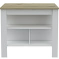 thumbnail image 2 of Oak And White Kitchen Island, Four Legged With Three Shelves, Particle Board Made Multicolor Shelves Legs, Oak/white Enhancement,, 2 of 4
