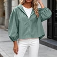 thumbnail image 4 of KyCheLot Women's Plus Size Coats Long Sleeve Zip up Solid Color Hoodie Jackets Loose Breathable Workout Clothes, 4 of 6