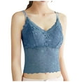 thumbnail image 2 of ZHOGXU Women Tank Top Summer Sleeveless Spaghetti Strap Solid Color Lace Fashion Slim Fit Camisole For Casual Daily Wear,Blue,S, 2 of 4
