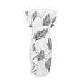 thumbnail image 4 of Mikilon Femmes Sexy V-Cou Fleurs Impression Minceur Volants Ourlet Froncé Robe Sans Manches, 4 of 6