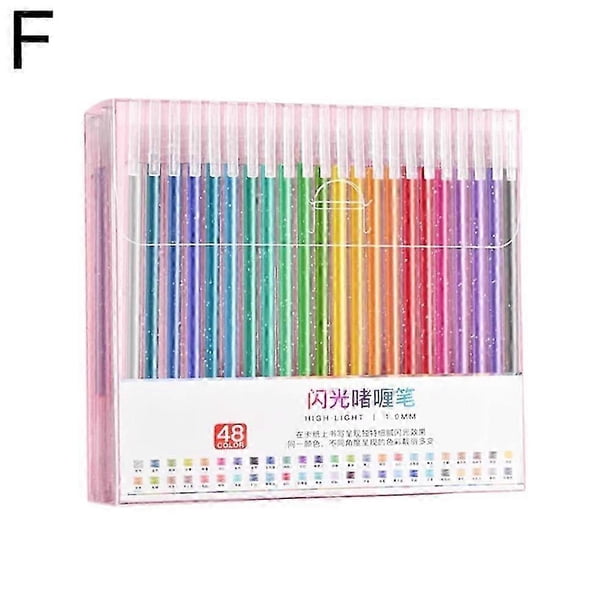 48 Color Flash Pen (f) $ Color Flash Pen Gel Shiny Silver Quicksand Color Change Children's Handbook Special Pearl