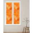 thumbnail image 2 of Window Privacy Film Orange Leaf Stained Glass Window Film Decorative Sun Block Window Cover Tropical Botanical Palm Leaf Modernism Window Clings Static Adhesive Sticker for Bathroom 17.7"x78.7", 2 of 7