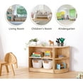 thumbnail image 5 of Rubber Wood Montessori Shelf and Toy Storage, 23.6" L, Compact Toddler Bookshelf for Small Space, Solid Wood Storage Cabinet Shelves for Classroom, Kindergarten, Kids Room, Playroom., 5 of 15