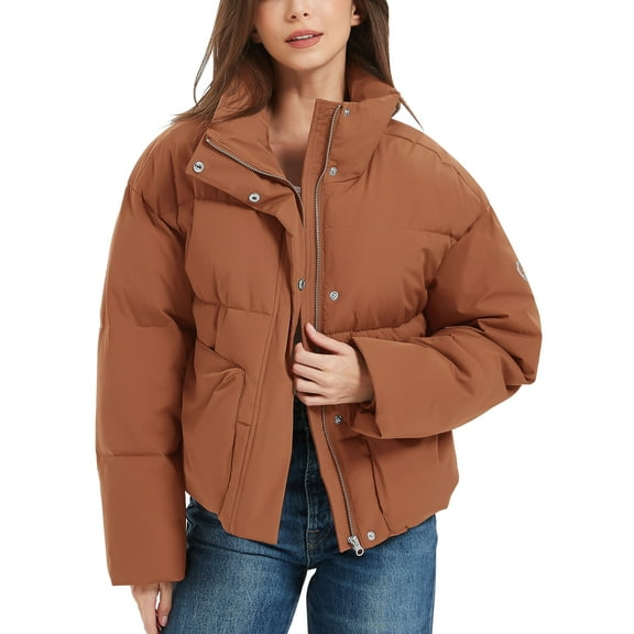 Women's Cropped Puffer Jacket Long Sleeve Lightweight Quilted Winter Jacket Packable Coats