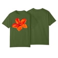 thumbnail image 2 of NAMTYQX Short Sleeve Shirts for Women Bedrucken Oversized Crew-Neck Airoft Hawaiian Lightweight Patterns Short Sleeve Boyfriend Women's Blouses Army Green Size L, 2 of 5