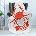thumbnail image 4 of Crabs Soft Flannel Fleece Throw Blanket, Exotic Aquatic Animal in Red Marine Cuisine Ocean Wildlife Shellfish, Cozy Plush for Indoor and Outdoor Use, 70" x 90", Scarlet White, by Ambesonne, 4 of 5