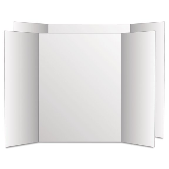 28 in. x 40 in. Two Cool Tri-Fold Poster Board - White/White (12/Carton)