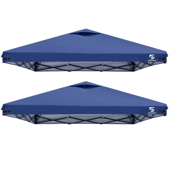 2PCS 10x10 Pop Up Canopy Replacement Top Cover with Air Vent for Straight Leg Canopy Tent, Waterproof for Outdoor Garden Patio Camping Sun Shade(Top Only), Navy Blue