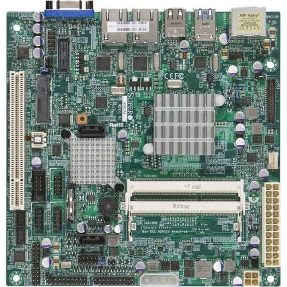 Supermicro Motherboard MBD-X9SCAA-B Atom N2800 NM10 DDR3 Mini- CI Express USB3.0 SATA VGA Mini-ITX Brown Box
