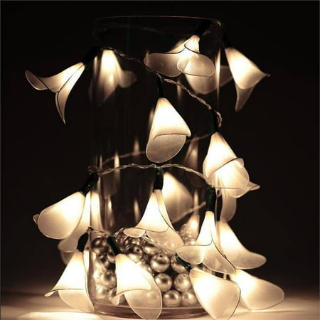 BalsaCircle 72 inch White LED Calla Lily Flowers Fairy Lights - Lighting for Wedding Party Home