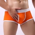 thumbnail image 2 of B91xZ Boxer Briefs Mens Mens Mesh Boxer Briefs with Pouch,Orange S, 2 of 4