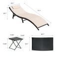 thumbnail image 4 of Devoko 3 Pieces Patio Outdoor Chaise Lounge Chair Clearance Outdoor Furniture Set PE Rattan Adjustable Folding Pool Lounge Chair , Beige, 4 of 7