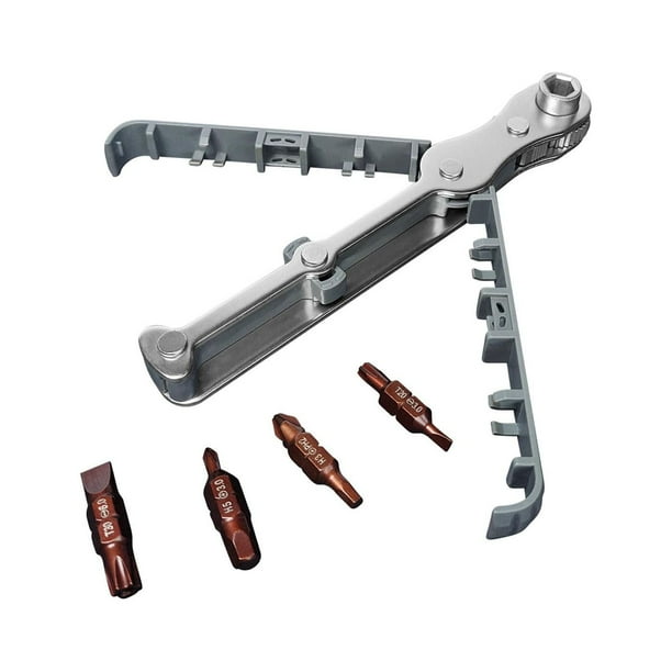 Destornillador de trinquete bidireccional, juego de destornilladores de trinquete, destornillador de trinquete 1/4 con puntas de accionamiento,