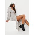 thumbnail image 4 of Womens Dresses Fashion Floral Dress Hepburn Gentle Style Square Neck Long Sleeve Slit Skirt, 4 of 6