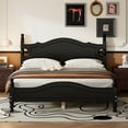 thumbnail image 1 of Noble House Queen Size Wood Platform Bed Frame,Retro Style with Wooden Slat Support,Black, 1 of 11