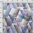 thumbnail image 3 of oneOone Velvet Medium Blue Fabric Geometrical Lines Sewing Craft Projects Fabric Prints By Yard 58 Inch Wide, 3 of 4