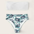 thumbnail image 6 of Ashirexll Swim Suits for Women 2024, Womens Bathing Suits, Fashion Split High Waist Printed Sexy Tube Bikini Swimsuit Beachwear White M, 6 of 8