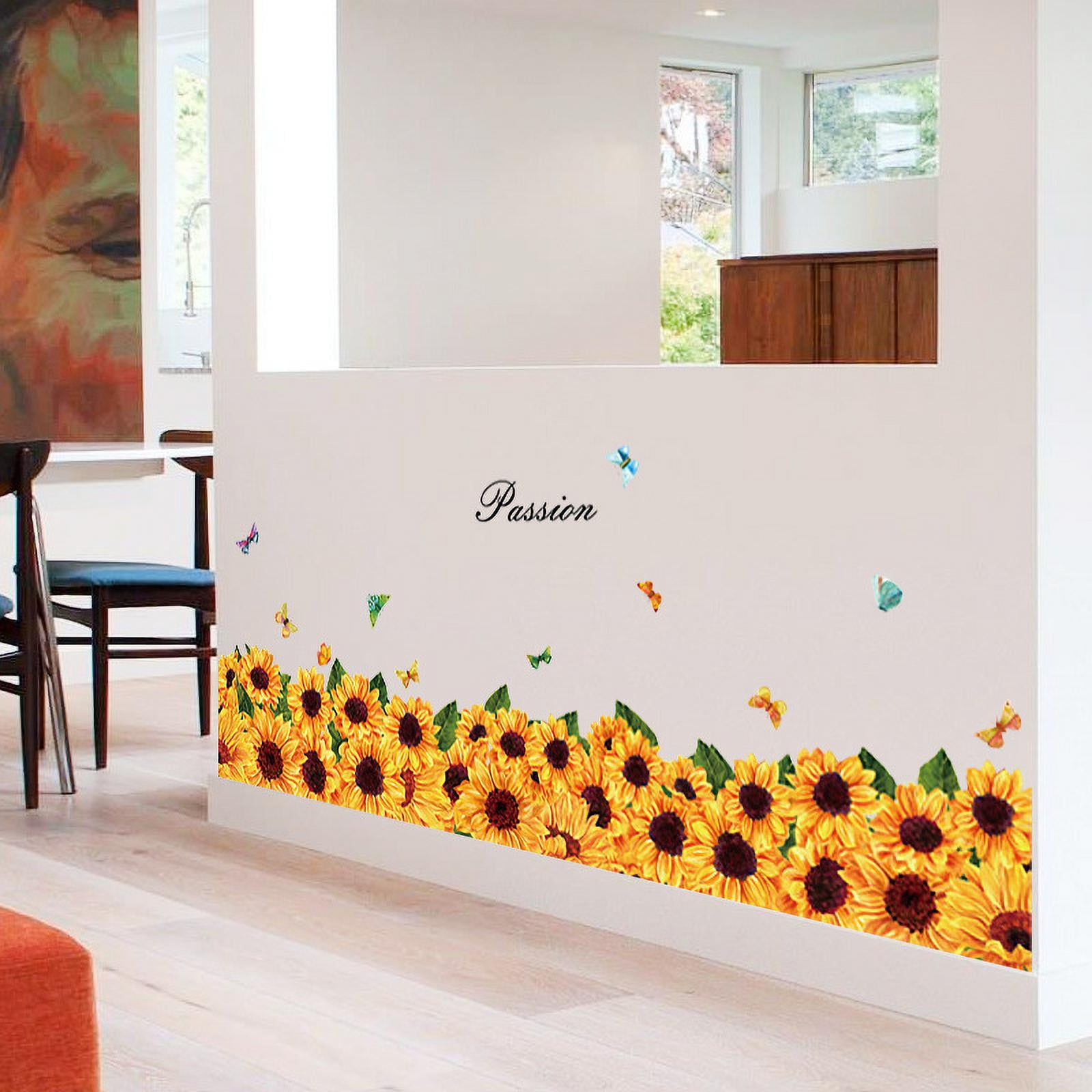 Fashion Wall Stickers PVC Sunflower For Wardrobe Window Bedroom Study Room Sofa/TV Background Art Decals Home Decoration