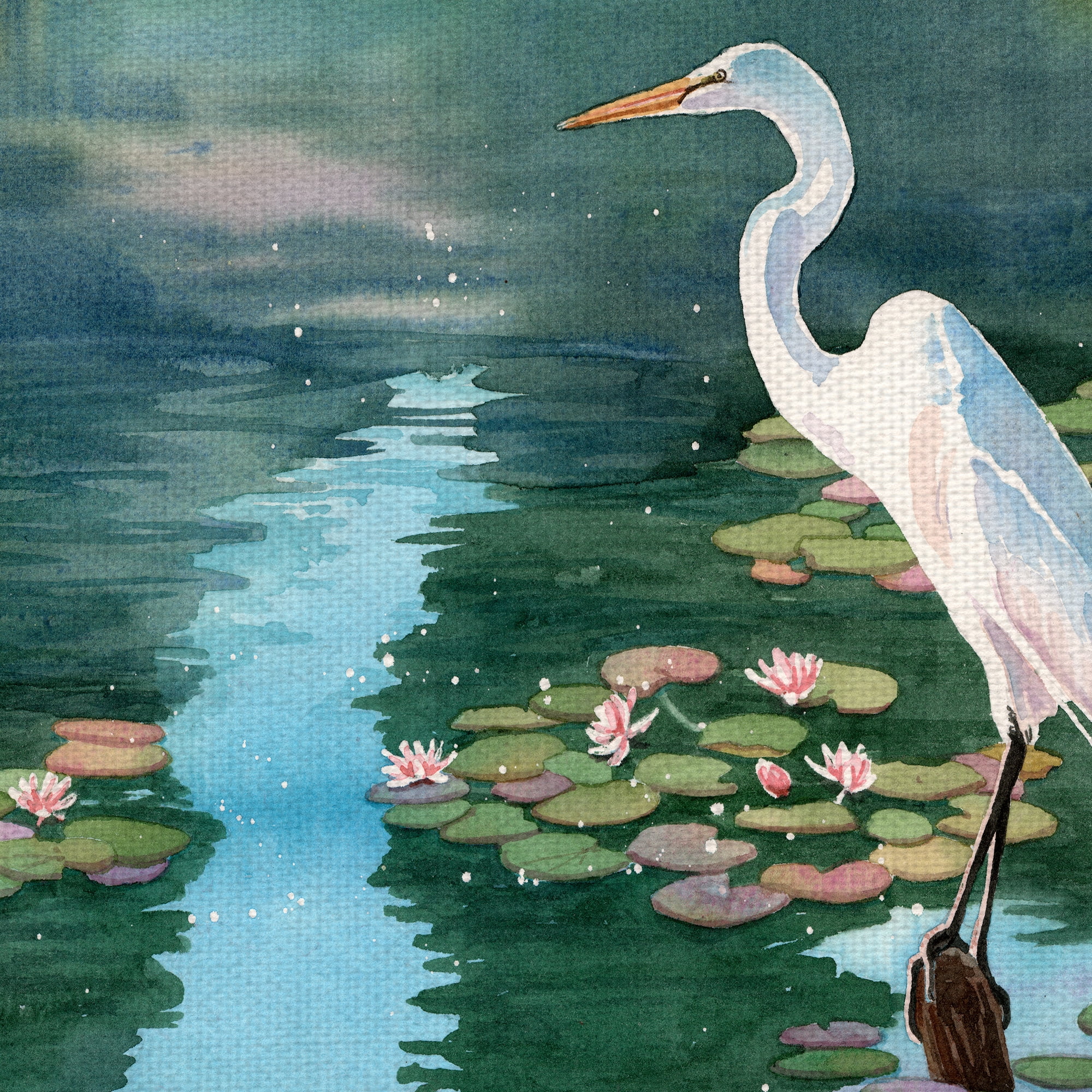 Masterpiece Art Gallery Lakeside Heron II By Lynnea Washburn Canvas Art Print 16" x 20"