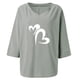 thumbnail image 4 of Blusa suelta con cuello en V y manga tres cuartos con estampado elegante para mujer OAVQHLG3B Store  lin121212, 4 of 4