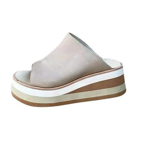 

Puawkoer For Women Toe Ladies Classic Causal Slippers Shoes Fit Sandals Slippers Wedges Peep Women s slipper