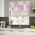thumbnail image 4 of Pink Grey Christmas Snowflakes Curtain Valances for Windows, Kitchen Valance Window Treatments Panel 2 Pack, Winter Xmas Textured Rod Pocket Short Curtains for Bathroom Bedroom 42 x 12 Inch, 4 of 8