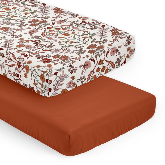 Sweet Jojo Designs Boho Floral Wildflower Girl Fitted Crib Sheets Set 2 Piece