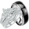 LaRaso & Co His Hers Wedding Ring Set Marquis Engagement Couples Promise Rings Her 10 Him 7