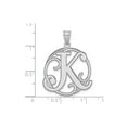 thumbnail image 4 of Sterling Silver Initial K Pendant Necklace for Women or Unisex, Script Monogram Letter Charm in Round Frame, Personalized Dainty Identity Jewelry, 4 of 6