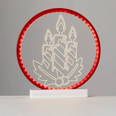 13"H Sullivans Christmas LED Candle Ring, Red