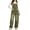 Army green, variant on Women Sleeveless Denim Overall Pants Casual Loose Barrel Leg Jeans Jumpsuit with Pockets