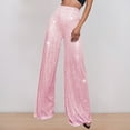 thumbnail image 2 of oqasdz Womens Fashion Casual Pants Sparkling Sequins High Waisted Wide Leg Flared Leg Pants Nightclub Wear Stretch Streetwear, 2 of 6