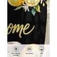 thumbnail image 6 of Sheer Curtains 45 Inch Length 2 Panels Set for Kitchen, Yellow Lemons Semi Sheer Curtains for Windows, Summer Fruits Leaves Botanical Black Voile Window Treatments Rod Pocket Curtain, 6 of 7