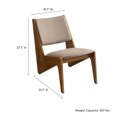 thumbnail image 4 of Accent Chair, Set of 2, Walnut Brown, Faux Leather, Wood, Living Room Lounge Cafe Lobby Hospitality Restaurant, Modern Contemporary, HB37230, 4 of 10