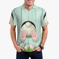 Cauagu White Bunny Bottom And Easter Eggs Print Men's Polo Shirts