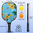 thumbnail image 3 of Pickleball Paddles Set Of 1, Fiberglass Surface, Vintage Floral Print, 1 Paddle, 2 Balls & Bag, 3 of 5