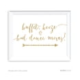 thumbnail image 1 of Buffet, Booze, Bad Dance Moves Gold Faux Glitter Wedding Party Directional Signs, Double-Sided, 1 of 3